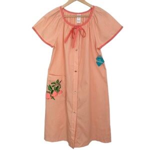 NWT New Vintage 60s/70s Deadstock Sears Peaches Fruit Breakfast Coat House Dress